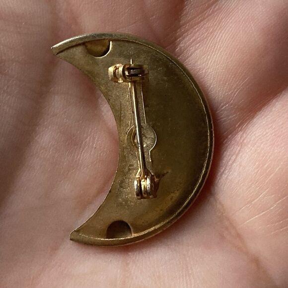 Vintage Gold Tone Celestial Brooch Earrings Lot Sun Crescent Moon Star READ DESC - Picture 11 of 16